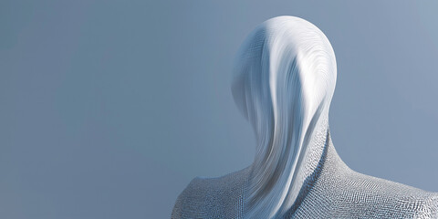 Abstract distorted human figure with blurred face