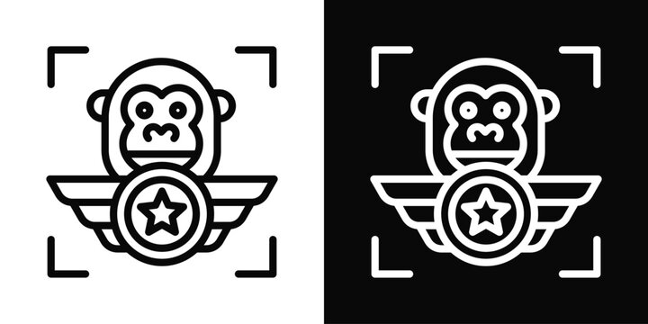 Guerrilla Icon White And Black Background Style