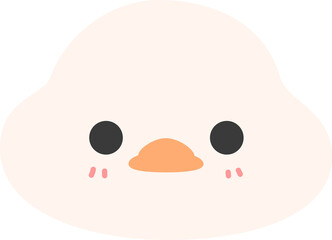 cute cartoon duck face pastel flat design, goose head cartoon illustration © ciaoaleandro