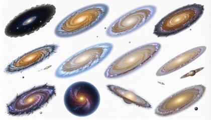 Obraz premium Collection of Spiral Galaxies