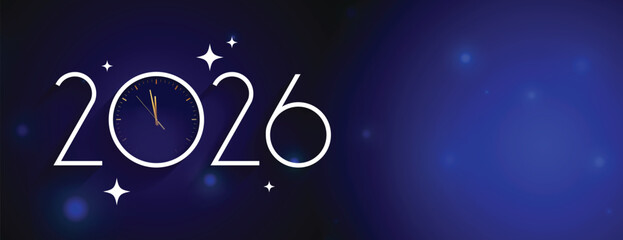 2026 new year clock wallpaper with text space