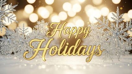 Happy Holidays Greeting, Winter Wonderland, Digital Artwork, Sparkling Background, Celebration Vibe