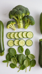 fresh vegetables on a white background