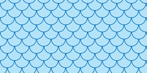 simple blue outline fish scale pattern for banner poster background. © kowsar