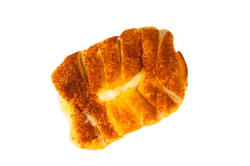 top view delicious homemade bread isolated on white background including clipping path