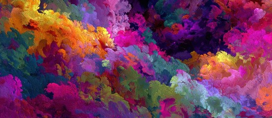 Abstract Colorful Painting with Vibrant Textures and Brushstrokes