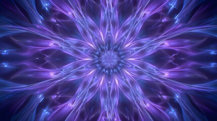 Intricate Purple and Blue Fractal Art with Radial Symmetry.