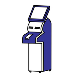 空港に設置された自動チェックイン機をモチーフにした分かりやすい端末アイコン｜搭乗手続きや発券をセルフで行う航空会社の無人チェックインシステムを表現したデザイン素材