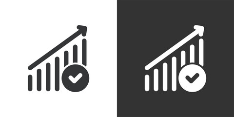 Validated Growth icon. Solid glyph series icon