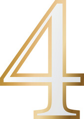 four 4 golden number font
