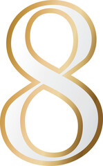 eight 8 golden number font