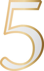 five 5 golden number font