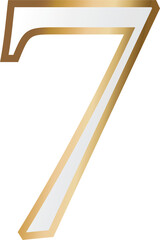 seven 7 golden number font