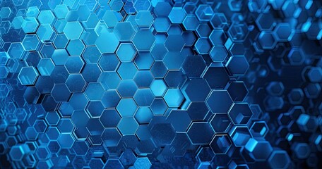 Abstract blue hexagonal pattern representing technology and connectivity.