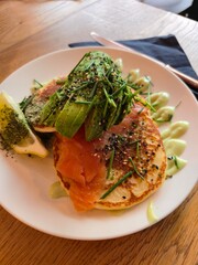 Pancakes with Salmon and Avocado