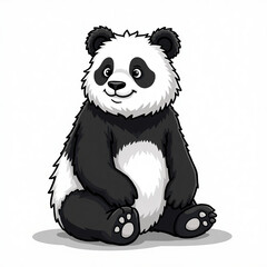 Happy Sitting Panda Illustration