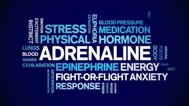 Adrenaline animated word cloud-text design animation tag kinetic typography seamless loop.