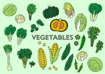 野菜の手描きイラストセット