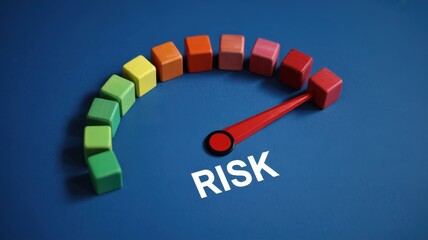 illustration photography of risk levels on a speedometer