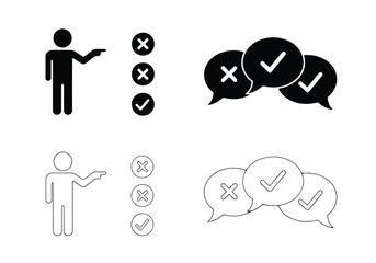 Feedback and decision icons\Solid icons vector collection - Vector icon set - Line and glyph solid icon set - Icon vector - Flat Design Icon - Blue icon set 