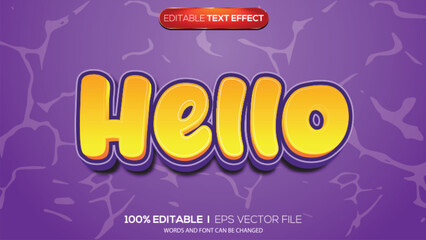 3d text effect hello theme