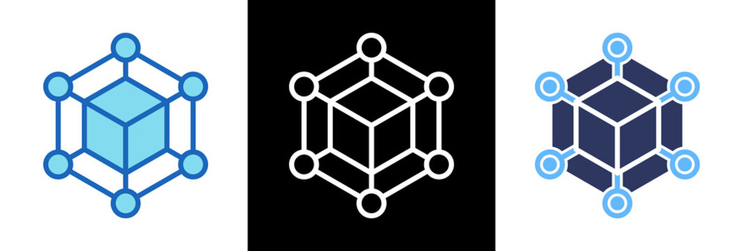 Blockchain triplestyle icon