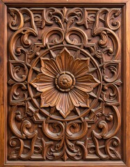 Ornate wood carving, floral design