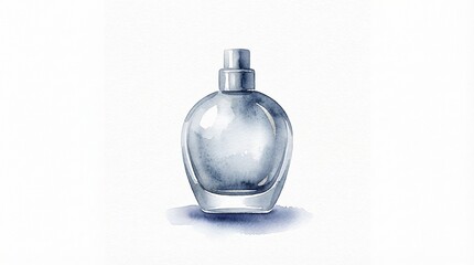 Elegant perfume bottle on white background