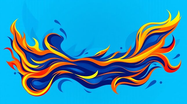 Background Abstrack with wave and thunder blue fire