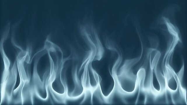 Vibrant blue flames burning against dark background