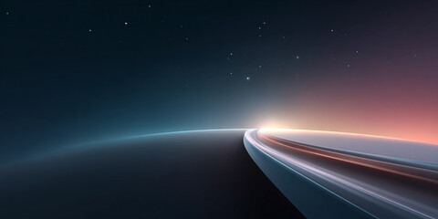 abstract space background of tech lines on surface and stars with space for text