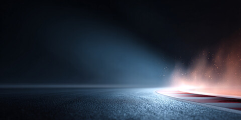 abstract background of tech lines and racing track with space for text