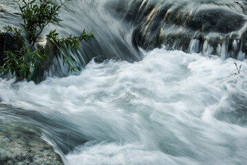 Mountain Creek Flowing Through Ravine Long Exposure