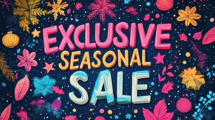 Festive autumn sale banner with colorful leaves and text.