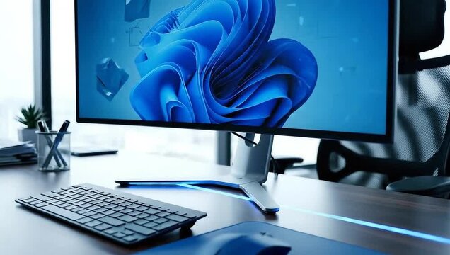 Modern Workspace Setup with Windows 11 Desktop.