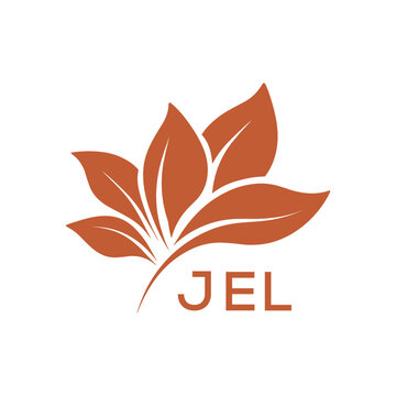  Modern Abstract Botanical Logo with Leaf Motif and Letter mark "JEL " JEL  Later Logo, 
