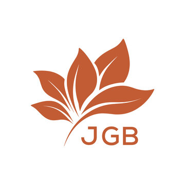  Modern Abstract Botanical Logo with Leaf Motif and Letter mark "JGB " JGB  Later Logo, 
