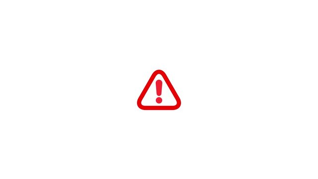 Alert warning sign Exclamation symbol animation signal alert risk safety danger road warning sign sign symbol. alert , risk , safety, danger road warning sign, Warning attention icon