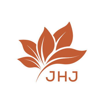 Modern Abstract Botanical Logo with Leaf Motif and Letter mark "JHJ " JHJ  Later Logo, 
