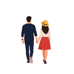 Couple Walking Together A Romantic Stroll in Vector Art.