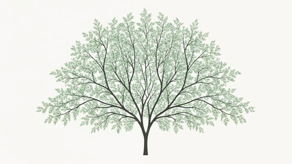 Obraz premium Beautifully Illustrated Tree with Lush Green Foliage Symbolizing Growth and Nature