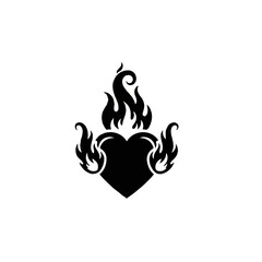 Obraz premium Abstract Flaming Heart Icon Graphic Design Concept