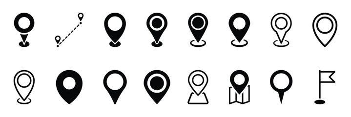 Location or map pin icon symbol. Vector illustration