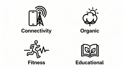 Fototapeta premium Connectivity, organic and other elements represent the characteristics of fitness and educational items, suitable for daily promotional materials. 