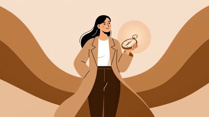 Woman Holding Compass: a Journey, a Navigation Metaphor, and Guidance Concept - Powered by Adobe