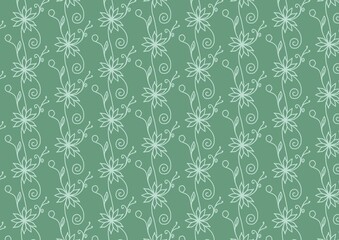 Floral Feminine Green Background