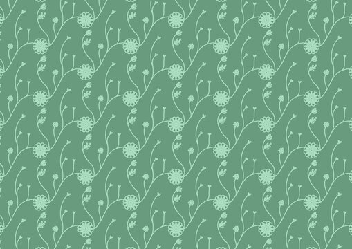 Floral Feminine Green Background