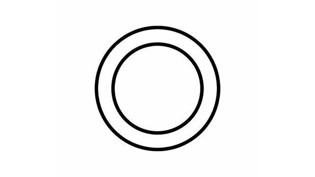 Concentric Circles on White Background Simple Geometric Shapes.