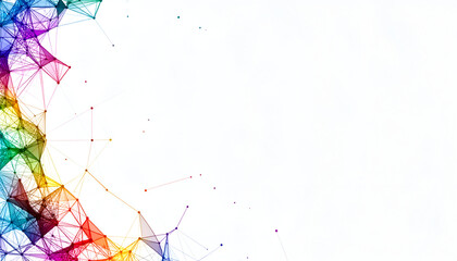 Abstract Colorful Geometric Design on White Background.