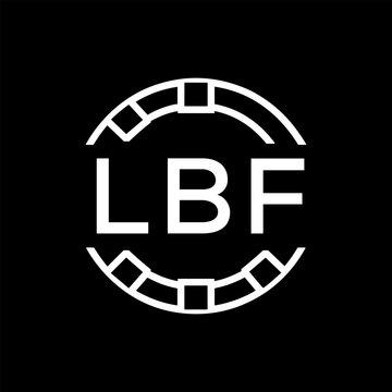 Clean Line Art Monogram Emblem for Brands, LBF Later Logo, Unique Letter Logo with Circular Motif,
